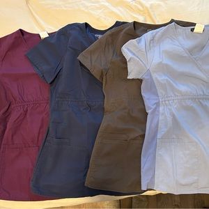 Cherokee maternity scrub tops, size XS, set of 4